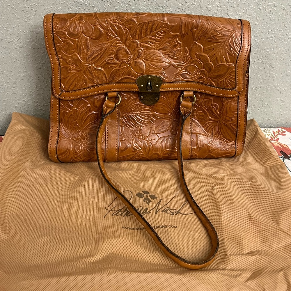Patricia Nash tooled leather shoulder bag